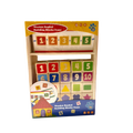 Children's toy set with numbered and shape blocks.