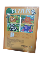 Puzzle packaging with cartoon animals 