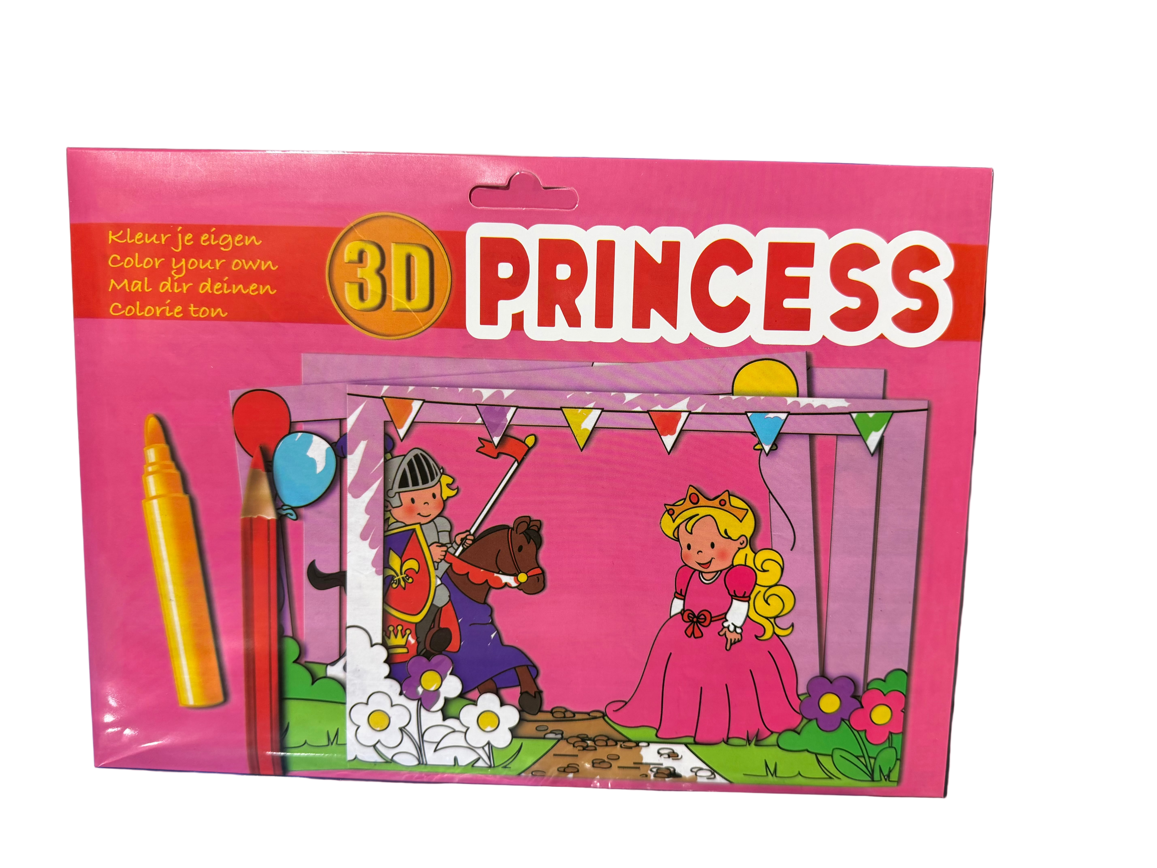 3D Princess coloring book 