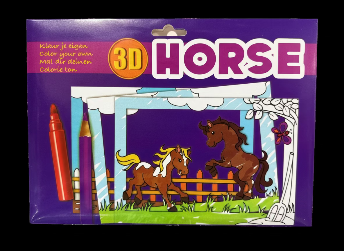 Color Your Own 3D Horse Scene
